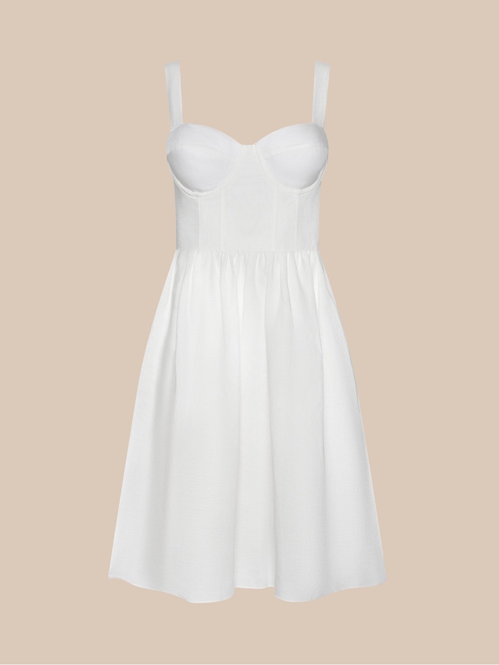NWT! L'Agence Tiani Bustier Linen-Blend Dress - Picture 9 of 13